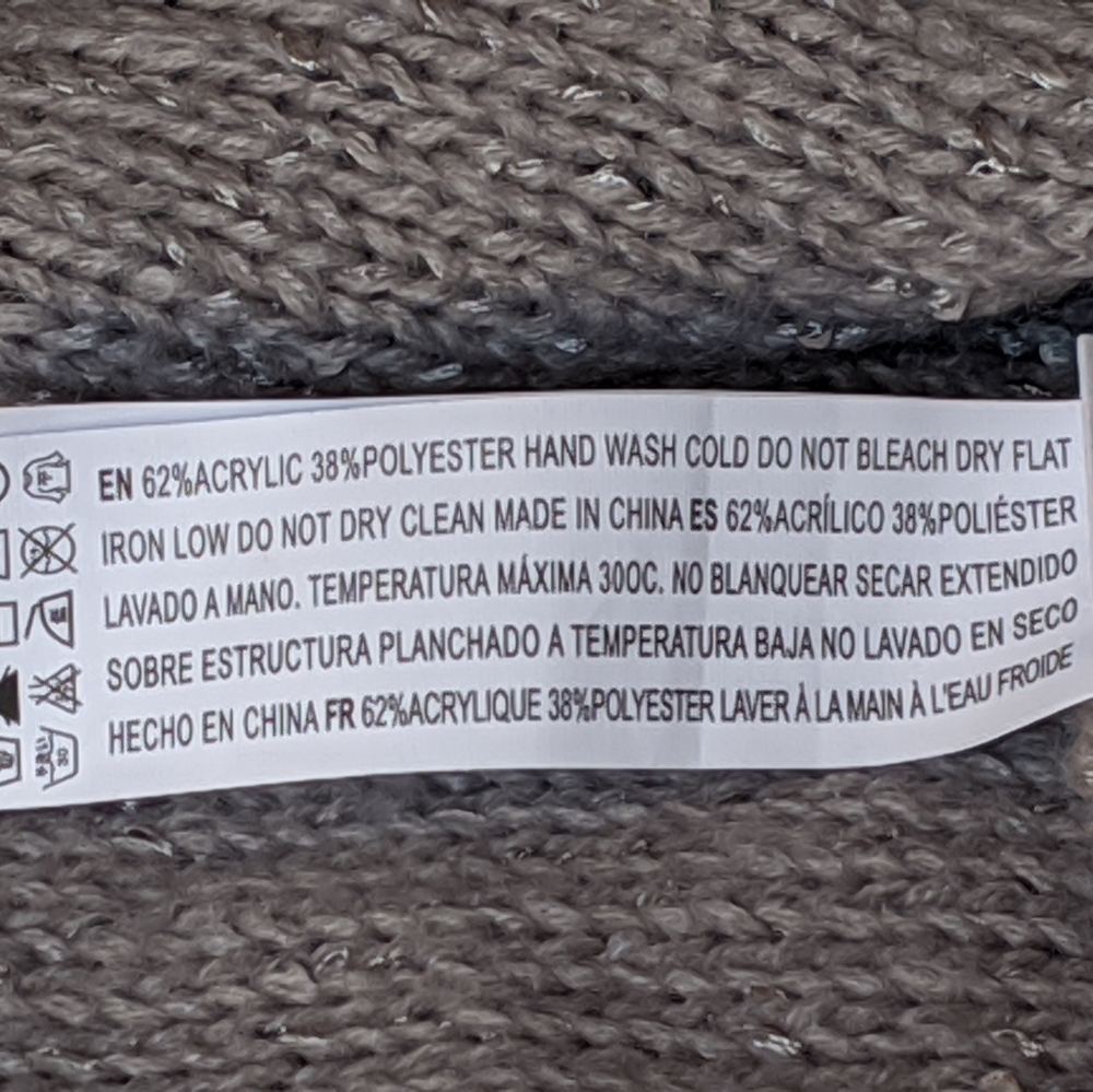 Forever 21 Large Gray Knit Top with Silver Sequins - Picture 7 of 7